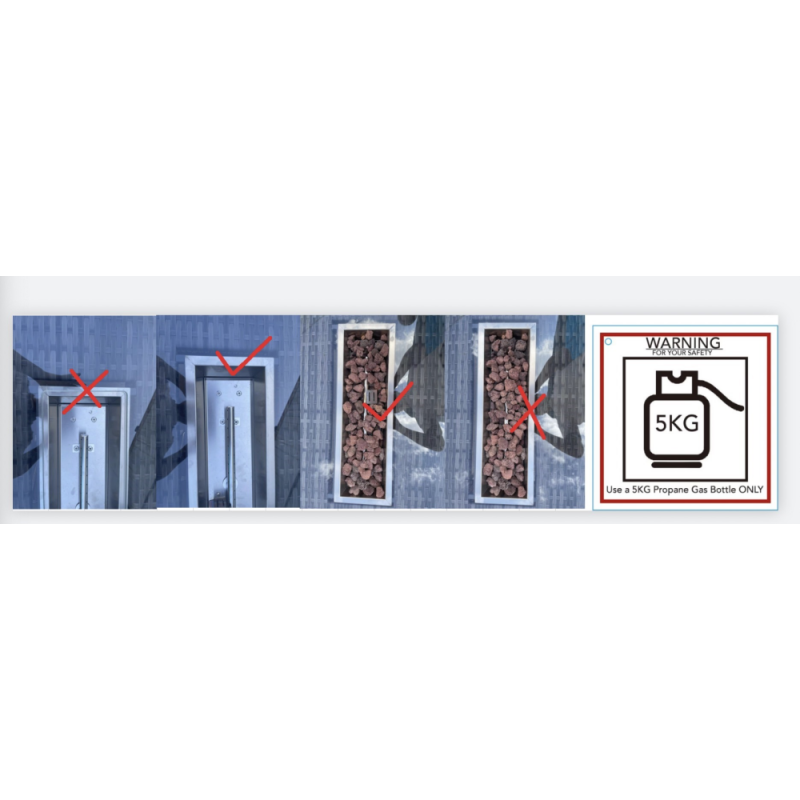 Fimous Garden Patio Furniture Wicker Rattan Gas Fire Pit Table and Sofa Chair set with 2 Side Tables 2 Big Footstool