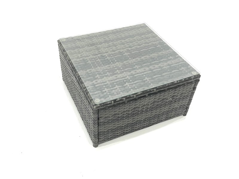 Fimous 9 Seater Outdoor Garden Furniture Set Wicker PE Rattan Corner Sofa Set with Square Coffee Table 2 Big Footstool Dark Grey Mixed