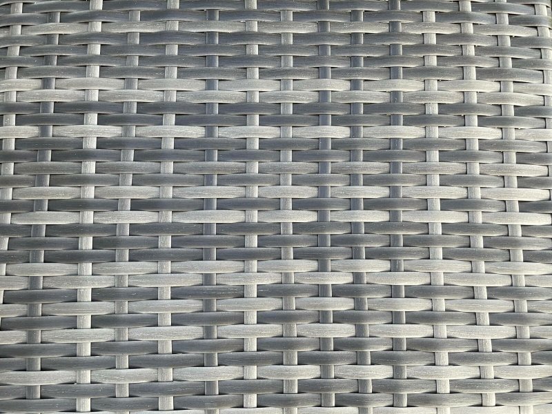 Fimous Dark Grey Mixed Outdoor Wicker Rattan Garden Furniture Reclining Chair And Table Dining Sets 4 Seater Round Table