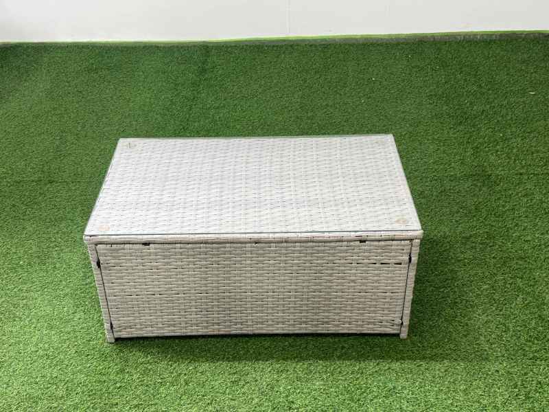 Fimous 9 Seater Garden Outdoor PE Rattan Furniture Set Rattan Garden Sofa Set with Oblong Coffee Table Light Grey Mixed