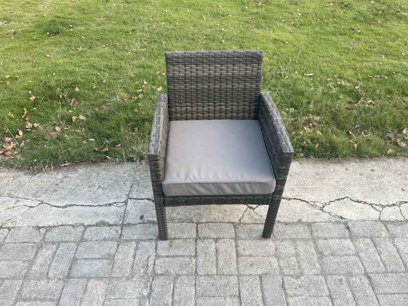 Fimous High Back Rattan Outdoor Garden Furniture Arm Chair Patio With Thick Seat Cushion