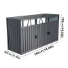 Living and Home 7.8x2.6 ft Outdoor Metal Garbage Can Garden Storage Shed, Dark Grey