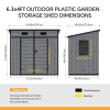 6.3x4FT Outdoor Plastic Garden Storage Shed