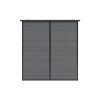 6 x 6FT Outdoor Dark Grey Wood Grain Plastic Garden Storage Shed w/ Window