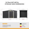 10.79 x 4.33FT Metal Garden Storage Shed with Log Storage