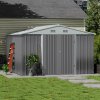 11.94 x 10.42FT Apex Roof Garden Tool Shed, Grey
