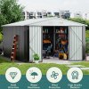 11.94 x 10.42FT Apex Roof Garden Tool Shed, Grey