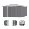 11.94 x 10.42FT Apex Roof Garden Tool Shed, Grey