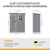 Living and Home 5 x 3 ft Plastic Outdoor Garden Tool Shed