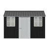 11.81 x 10.24FT Metal Apex Roof Garden Tool Shed