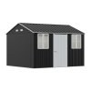 11.81 x 10.24FT Metal Apex Roof Garden Tool Shed