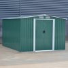 10.24 x 8.43FT Large Metal Garden Tool Storage Shed, Green