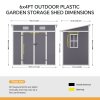 Living and Home 6x4FT Outdoor Plastic Garden Storage Shed