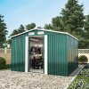 8.53 x 8.53FT Large Metal Garden Tool Storage Shed, Green