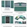 8.53 x 8.53FT Large Metal Garden Tool Storage Shed, Green