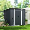 7.81 x 4.3FT Metal Storage Tool Shed for Garden Patio, Charcoal Black