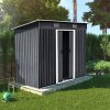 7.81 x 4.3FT Metal Storage Tool Shed for Garden Patio, Charcoal Black