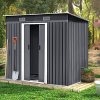 7.81 x 4.3FT Metal Storage Tool Shed for Garden Patio, Charcoal Black