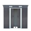 6.36 x 3.97FT Metal Garden Storage Shed with Sliding Door, Charcoal Black