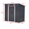 6.36 x 3.97FT Metal Garden Storage Shed with Sliding Door, Charcoal Black