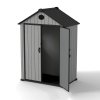 5.33 x 3.38FT Gray Wood Grain Plastic Tool Shed Garden Storage Shed