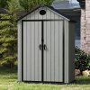 5.33 x 3.38FT Gray Wood Grain Plastic Tool Shed Garden Storage Shed