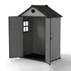 5.33 x 3.38FT Gray Wood Grain Plastic Tool Shed Garden Storage Shed