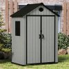 5.33 x 3.38FT Gray Wood Grain Plastic Tool Shed Garden Storage Shed