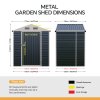 5.58 x 4.2FT Metal Apex Roof Garden Tool Storage Shed