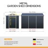 5.58 x 8.2FT Metal Apex Roof Garden Tool Storage Shed