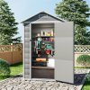 Living and Home 4.4 x 3.4FT Garden Plastic Storage Shed with Lockable Hinged Door