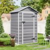 Living and Home 4.4 x 3.4FT Garden Plastic Storage Shed with Lockable Hinged Door