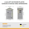 Living and Home 4.4 x 3.4FT Garden Plastic Storage Shed with Lockable Hinged Door