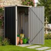2.95 x 2.95FT Metal Pent Roof Garden Tool Storage Shed