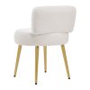 Living and Home Cream Faux Fur Vanity Stool Chair with Metal Legs
