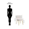 Living and Home Cream Faux Fur Vanity Stool Chair with Metal Legs