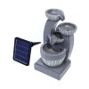 Living and Home 4 Bowls Solar Light Fountain Water Feature with LED Flowing Water Effect Outdoor