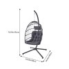 Egg-Shaped Hanging Chair with Soft Cushion & Headrest