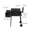 Living and Home Portable Outdoor Charcoal BBQ Grill with Offset Smoker