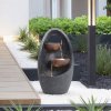 Living and Home Outdoor Creative Egg Shape Water Feature Fountain Electric