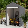Dark Grey Galvanized Tube Storage Shed