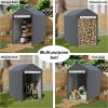 Dark Grey Galvanized Tube Storage Shed