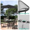Tempered Glass Outdoor Coffee Table with Parasol Hole