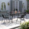 5-Piece Tempered Glass Outdoor Coffee Table and Rattan Chairs Set