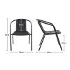 5-Piece Tempered Glass Outdoor Coffee Table and Rattan Chairs Set