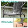 5-Piece Outdoor Tempered Glass Garden Table with Four Rattan Chairs