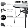 5-Piece Outdoor Tempered Glass Garden Table with Four Rattan Chairs