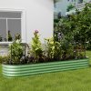 Living and Home 320cm W x 80cm D x 42cm H Oval-Shaped Galvanized Steel Raised Garden Bed, Light Green
