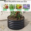 Living and Home Round Galvanized Steel Raised Garden Bed 80cm Dia x 40cm H, Anthracite