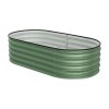 Living and Home Light Green Oval-Shaped Galvanised Steel Raised Garden Bed 160cm W x 80cm D x 42cm H